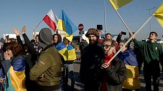 акция протеста на польско-белорусской границе (скриншот)