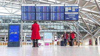 Grev nedeniyle Frankfurt havalimanında salı sabahı planlanan 790 uçuştan 108'i iptal edildi
