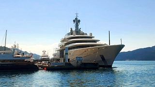 Luxury yacht 'Eclipse' belonging to Russian oligarch Roman Abramovich docked in Turkey