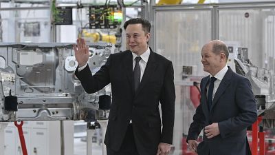 Tesla CEO and German Chancellor Olaf Scholz attended Tuesday's opening ceremony