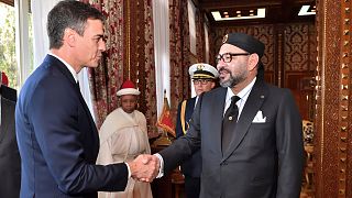 العاهل المغربي محمد السادس ورئيس الوزراء الإسباني بيدرو.