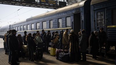 محطة القطار لفيف في أوكزانيا.