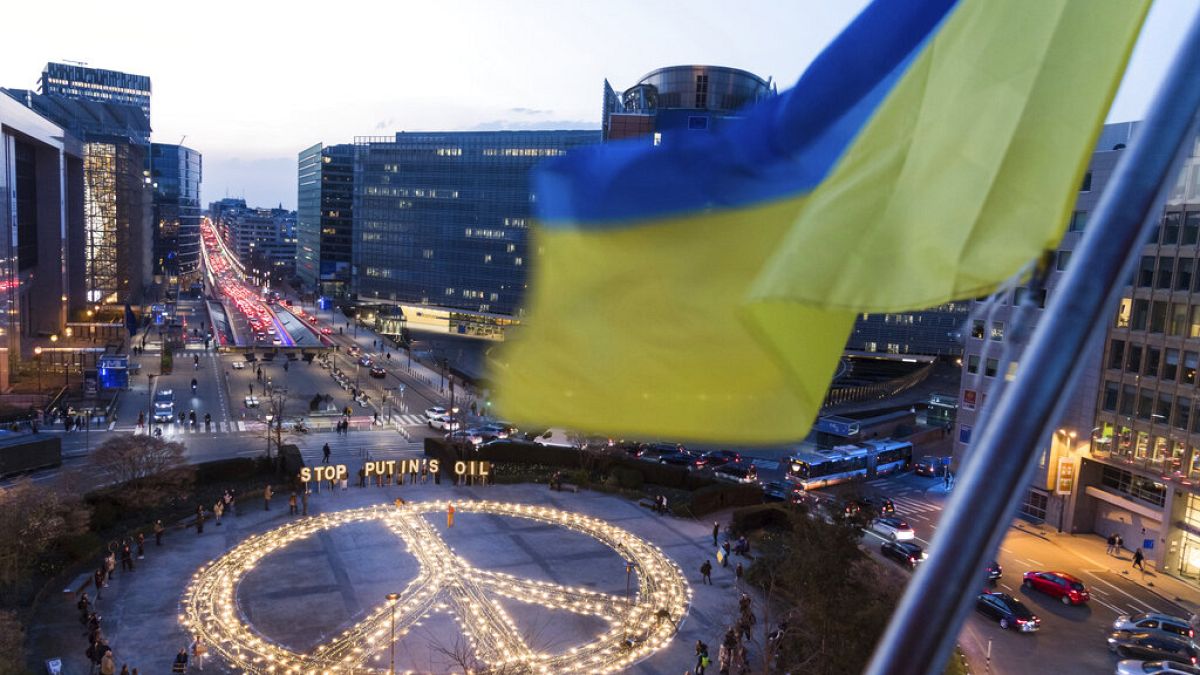 Διαδήλωση υπέρ της Ουκρανίας στις Βρυξέλλες