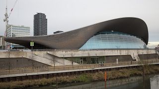 A general view of the London Aquatics Centre, at the Queen Elizabeth Olympic Park in east London, Monday, Jan. 16, 2016.