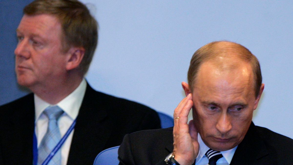 Csubajsz még energetikai felelősként Putyin orosz elnökkel, 2007. június 9-én
