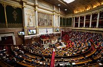 Volodymyr Zelensky face aux parlementaires français, le 23 mars 2022