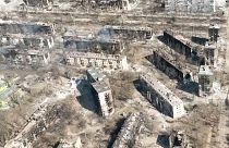 Drone footage captures devastation in besieged city of Mariupol