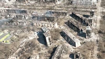 Drone footage captures devastation in besieged city of Mariupol