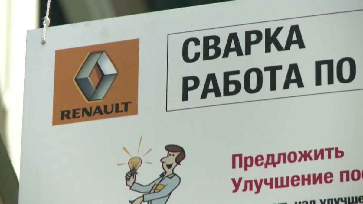 Panneau de l'usine Renault à Moscou.