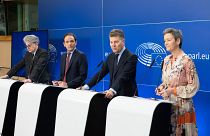 EU Commissioners Margrethe Vestager and Thierry Breton were responsible for the original draft of the legislation.