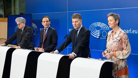 EU Commissioners Margrethe Vestager and Thierry Breton were responsible for the original draft of the legislation.