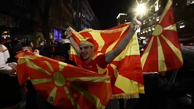North Macedonia fans go crazy after historic victory against Italy