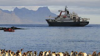 Scientific research ship, Marion DuFresne near the Crozet Islands