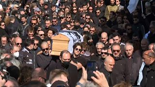 Coffin of slain Corsican nationalist Colonna arrives for church ceremony