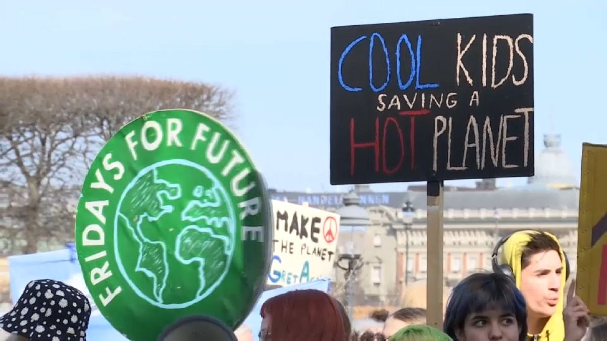 Des jeunes manifestent en Suède pour défendre le climat