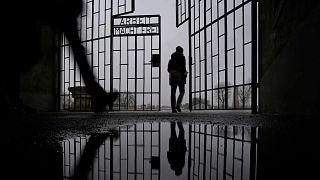 The entrance to the Sachsenhausen Nazi death camp, about 30 kilometres north of Berlin.