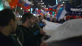 Putyin ukrajnai inváziója mellett tüntettek nacionalisták Belgrádban