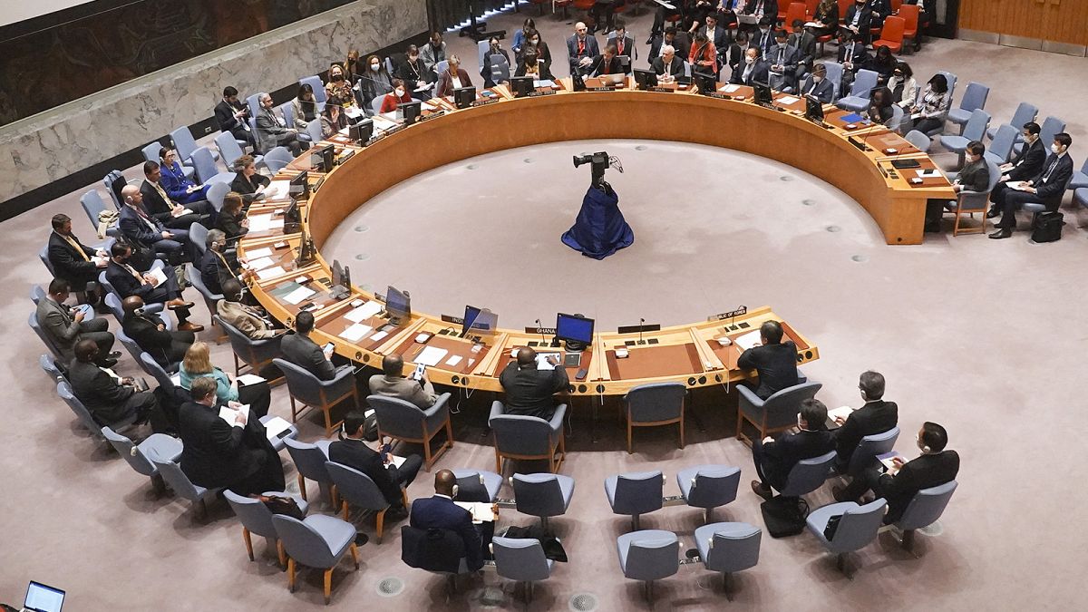 The United Nations Security Council meets concerning North Korea's test-firing of an intercontinental ballistic missile, 25 March 2022