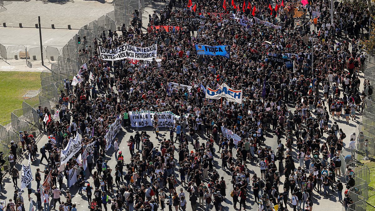 اولین تظاهرات بزرگ دانشجویان شیلیایی در دوره رهبری بوریچ چپگرا