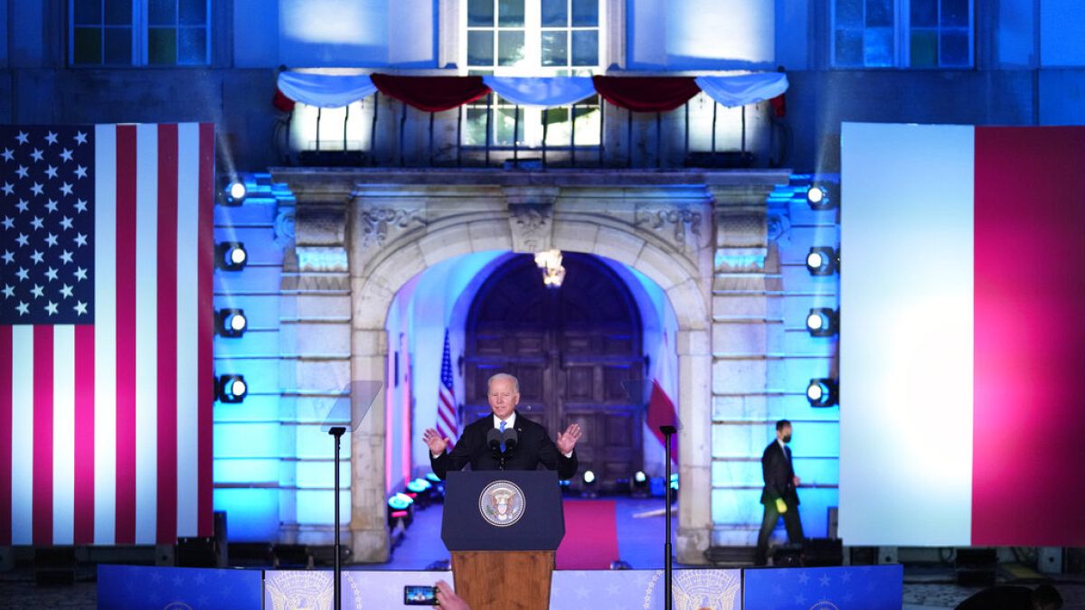 Joe Biden bei seiner Rede in Warschau