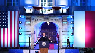 Joe Biden bei seiner Rede in Warschau