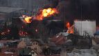 Firefighters battle huge blaze at Lviv oil facility