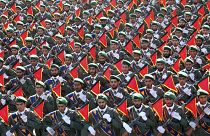 قوات الحرس الثوري الإيراني تشارك في عرض عسكري في طهران - إيران.