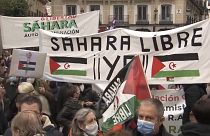 Protesta del Movimiento Solidario con el Pueblo Saharaui en Madrid, el 26 de marzo de 2022