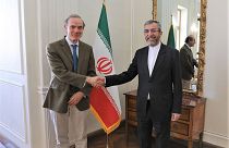 Встреча переговорщиков ЕС и Ирана по ядерной сделке Энрике Моры и Али Багери в Тегеране