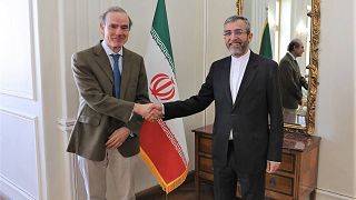 Встреча переговорщиков ЕС и Ирана по ядерной сделке Энрике Моры и Али Багери в Тегеране