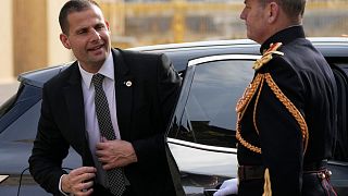 FILE - Malta's Prime minister Robert Abela arrives at the Chateau de Versailles to attend the second day of the EU summit, Friday, March 11, 2022 in Versailles, west of Paris.