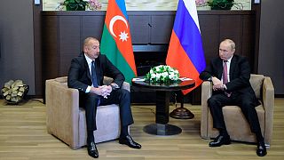 دیدار پوتین و علی‌اف رهبران روسیه و جمهوری آذربایجان