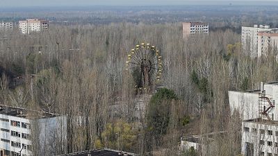 A view of the abandoned city of Pripyat near the Chernobyl nuclear power plant in Ukraine, April 5, 2017.