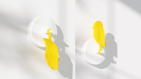 Canairi is a fresh air monitor that measures CO2 levels and prompts you to air out the room when the bird falls down