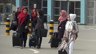 Афганские женщины в аэропорту Кабула. 2017 год
