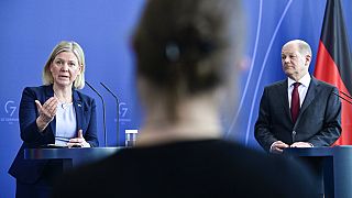 Schwedens Ministerpräsidentin Magdalena Andersson und Kanzler Olaf Scholz in Berlin