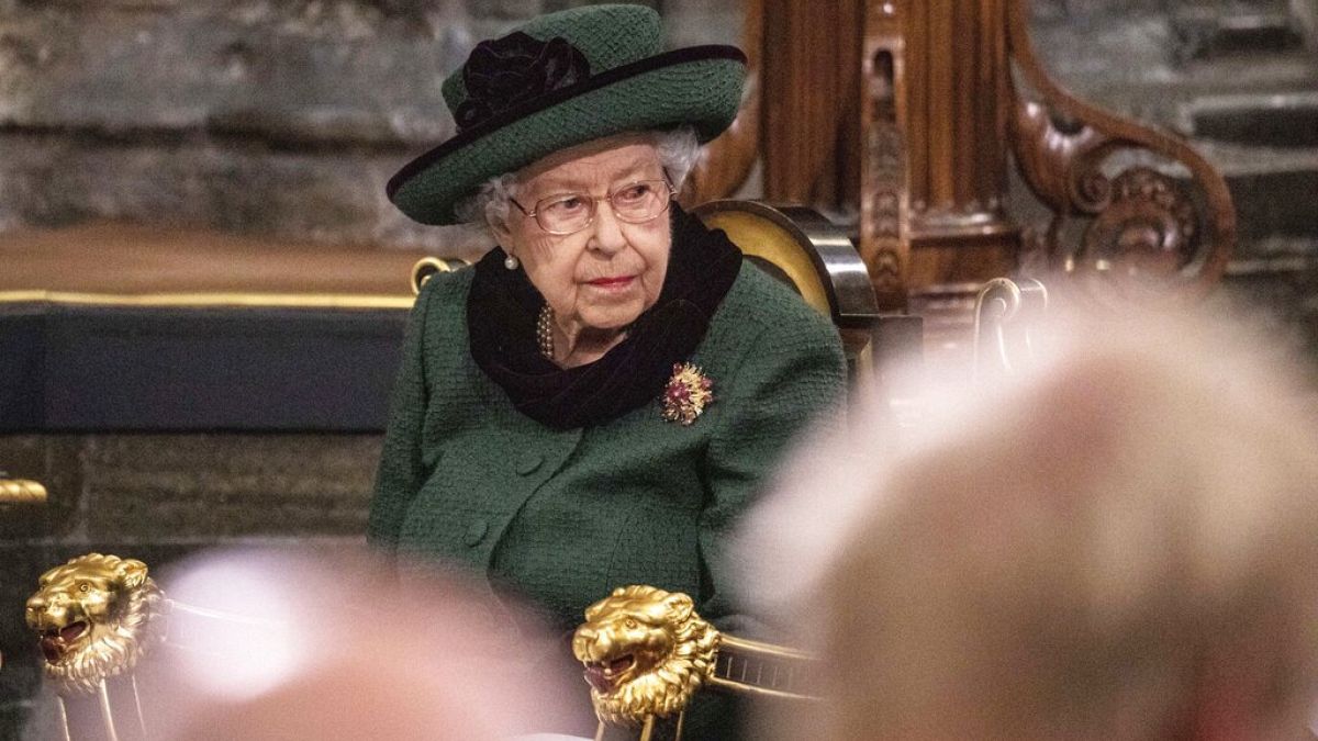 La Reine d'Angleterre à l'abbaye de Westminster à Londres le 29 mars 2022