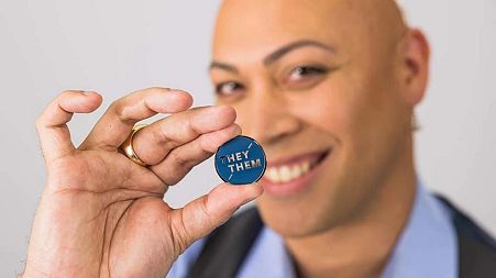 Alaska Airlines staff will be offered pin badges displaying their preferred pronouns