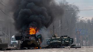 تدمير مركبات عسكرية روسية في أوكرانيا