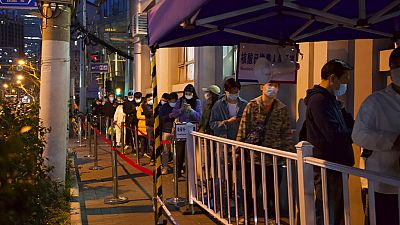 Residents line up for COVID test in Shanghai