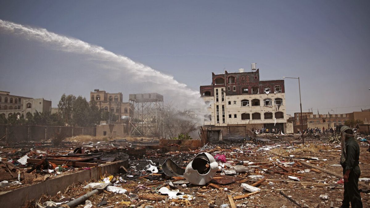Zona afectada por un ataque reciente en el Yemen.