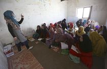 یک کلاس درس مکتب زنان در حومه کابل/ آرشیو ۲۰۱۷