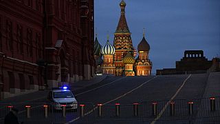 Blick auf Kuppeltürme in Moskau