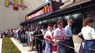 Imagen de archivo de uno de los primeros restaurantes McDonald's abiertos en Moscú.