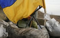 Пулемётчик под украинским флагом