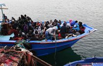 Illegal migrants brought to shore after being intercepted by a Libyan coast guard in October.