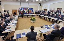 A Bukaresti Kilencek külügyminiszteri találkozójának résztvevői Pozsonyban 