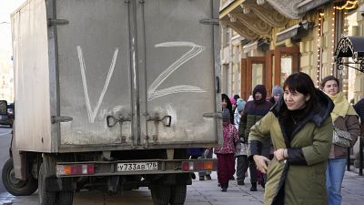 The letters V and Z have become symbols of the Russian military.