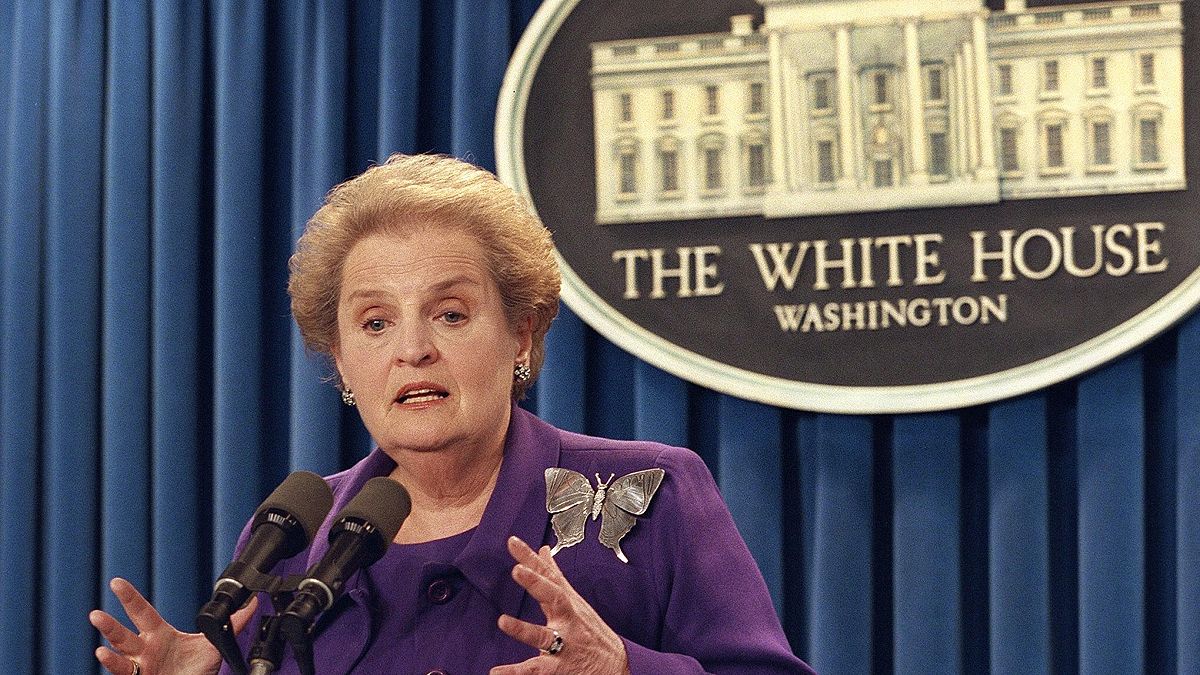 Die fühere US-Außenministerin Madeleine Albright im Weißen Haus, 28.9.1998