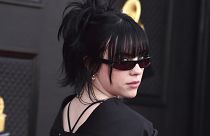 Billie Eilish arrives at the 64th Annual Grammy Awards at the MGM Grand Garden Arena on Sunday, April 3, 2022, in Las Vegas.